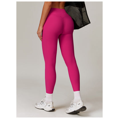 Pantaloni de Fitness/Yoga, Klevo, pentru Femei, Material Elastic, Spandex, Talie Inalta, Roz, Marime S