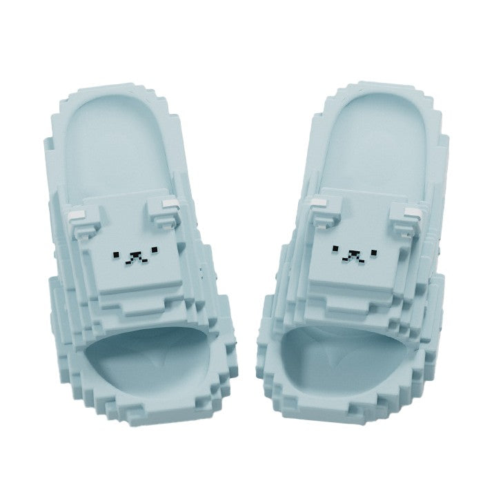 Papuci Casual pentru Adolescenti, Klevo, Model Unisex de Forma Pixel, Rezistenti Usori si Moi din Spuma EVA Antiderapanti, Marime 38-39, Albastru deschis