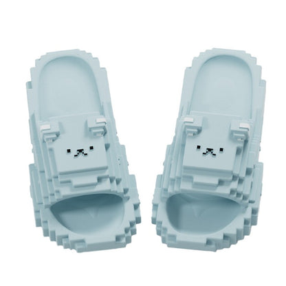 Papuci Casual pentru Adolescenti, Klevo, Model Unisex de Forma Pixel, Rezistenti Usori si Moi din Spuma EVA Antiderapanti, Marime 40-41, Albastru deschis