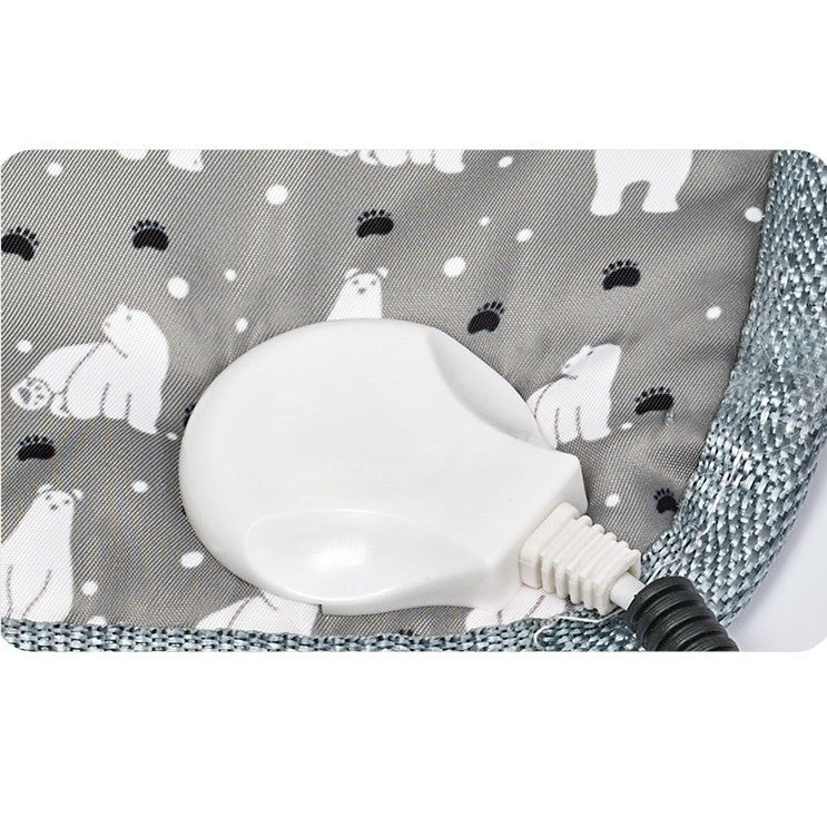 Patura electrica pentru animale de companie, perna pentru caini, 45 x 45 cm, 25W,  2 trepte de reglaj perna pentru pisici, anti-alunecare, Gri