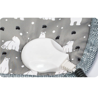 Patura electrica pentru animale de companie, perna pentru caini, 45 x 45 cm, 25W,  2 trepte de reglaj perna pentru pisici, anti-alunecare, Gri