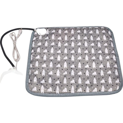 Patura electrica pentru animale de companie, Klevo, perna pentru caini, 45 x 45 cm, 28 W, 3 trepte de reglaj, perna pentru pisici, Anti-Alunecare, Gri