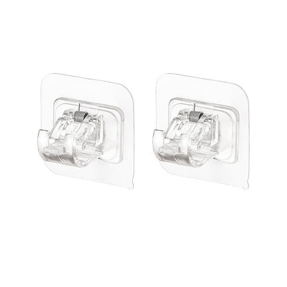 Set 2 Carlige Adezive Transparente, Klevo, Rezistente la Apa, 5 kg, Plastic, 6x6x4 cm