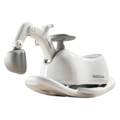 Masina 3 in 1, Klevo, 1-3 Ani, Tip Excavator/Balansoar/Masina Yo Yo, din Plastic, 4 Roti Silentioase, 71.5 x 34 x 39 cm, Alb