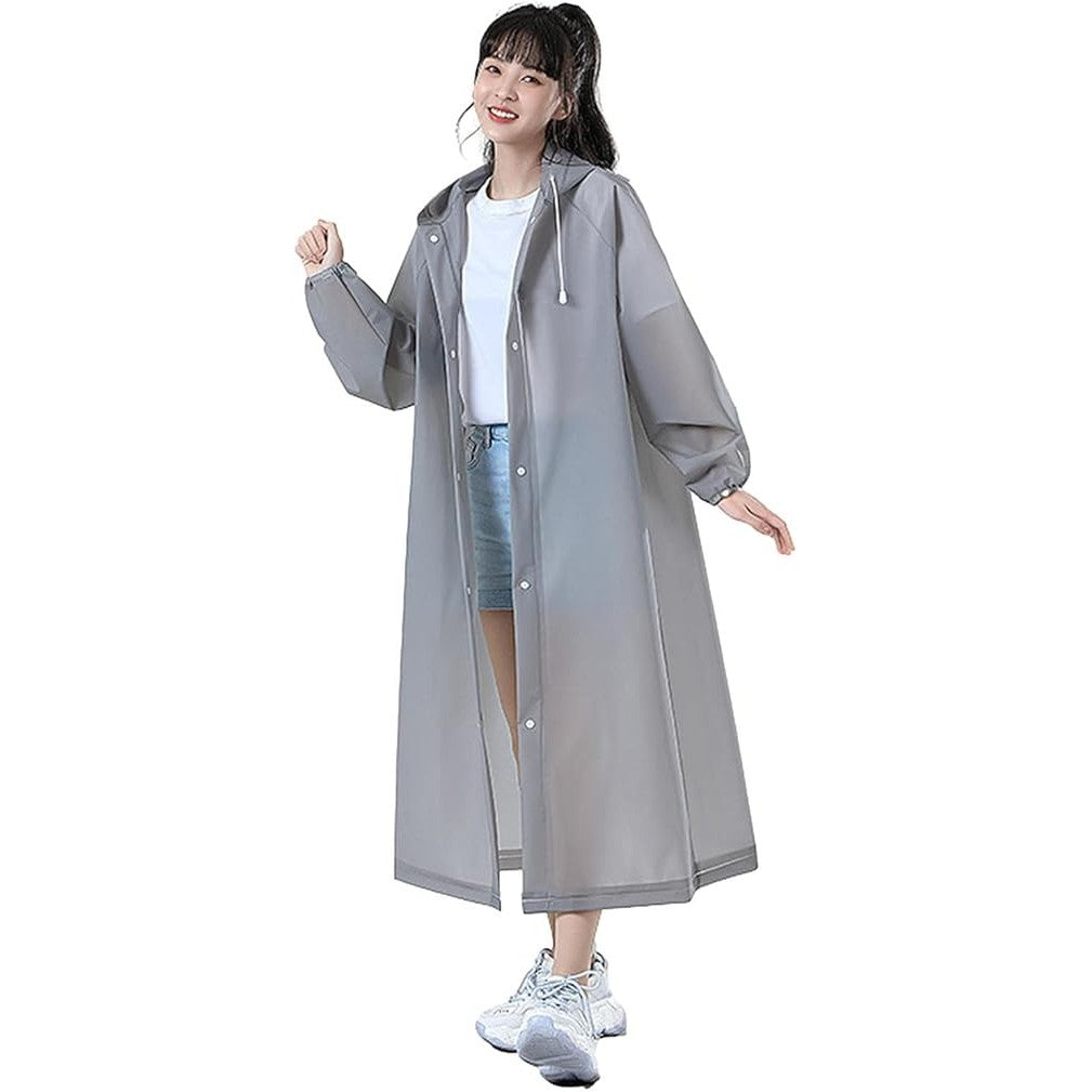 Pelerina de Ploaie, Klevo, pentru Adulti 150-180 cm, din EVA, Impermeabila, Rezistenta la Vant, Inchidere cu Capse, 140 g, Gri