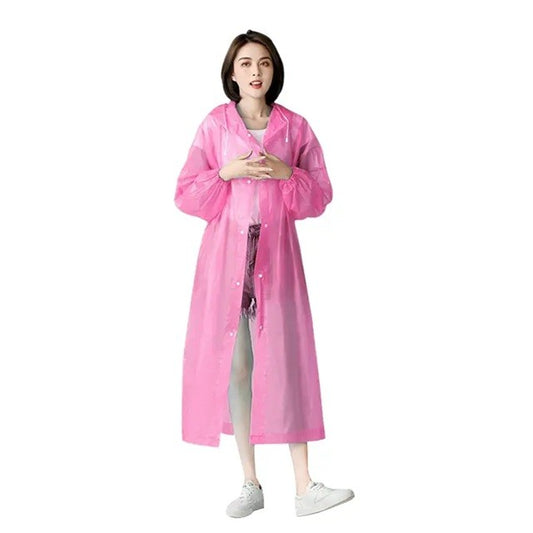 Pelerina de Ploaie, Klevo, pentru Adulti 150-180 cm, din EVA, Impermeabila, Rezistenta la Vant, Inchidere cu Capse, 140 g, Roz