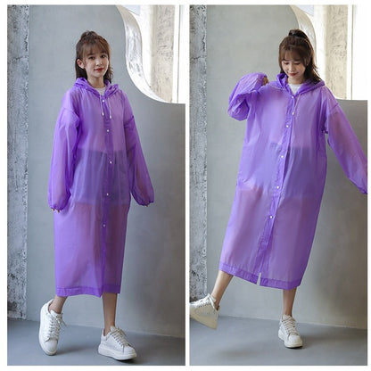 Pelerina de Ploaie, Klevo, pentru Adulti 150-180 cm, din EVA, Impermeabila, Rezistenta la Vant, Inchidere cu Capse, 140 g, Mov