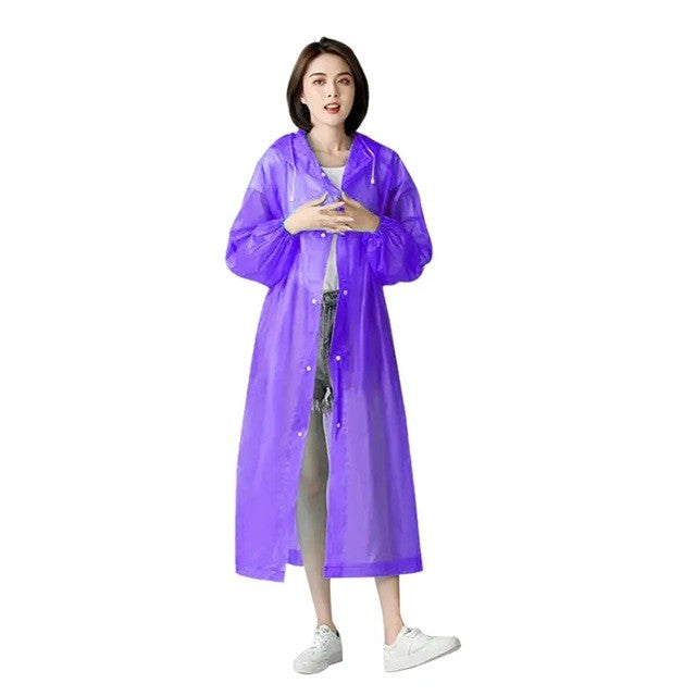 Pelerina de Ploaie, Klevo, pentru Adulti 150-180 cm, din EVA, Impermeabila, Rezistenta la Vant, Inchidere cu Capse, 140 g, Mov