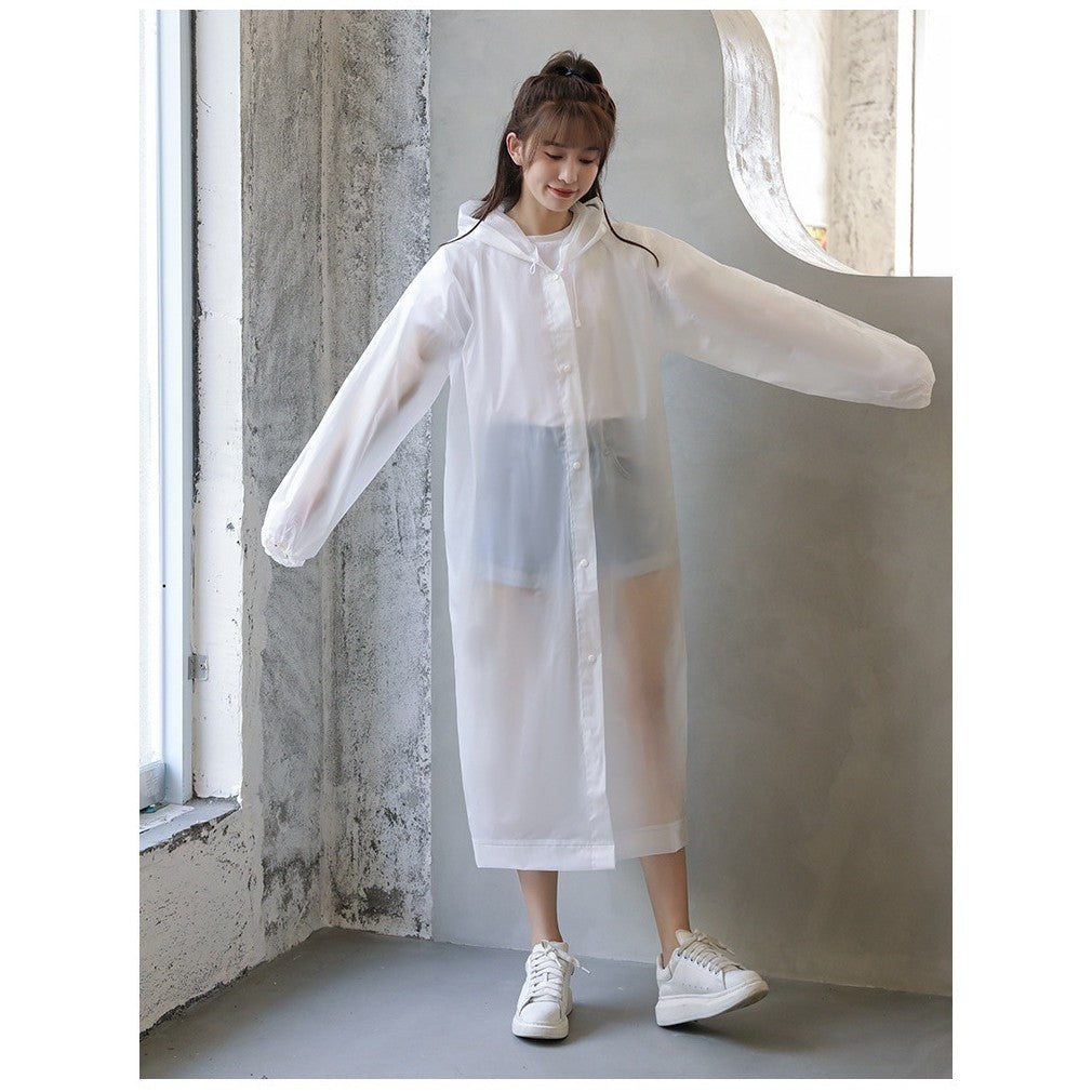 Pelerina de Ploaie, Klevo, pentru Adulti 150-180 cm, din EVA, Impermeabila, Rezistenta la Vant, Inchidere cu Capse, 140 g, Alb