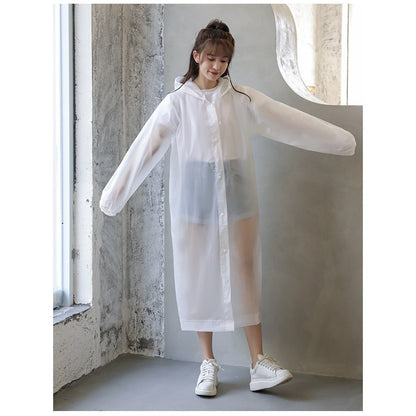 Pelerina de Ploaie, Klevo, pentru Adulti 150-180 cm, din EVA, Impermeabila, Rezistenta la Vant, Inchidere cu Capse, 140 g, Alb