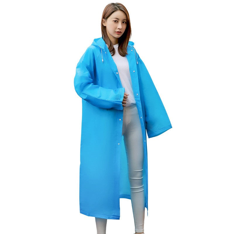 Pelerina de Ploaie, Klevo, pentru Adulti 150-180 cm, din EVA, Impermeabila, Rezistenta la Vant, Inchidere cu Capse, 140 g, Albastru