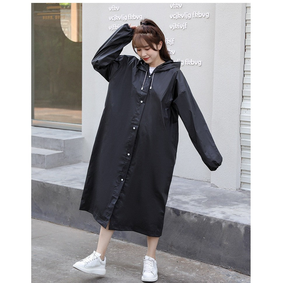 Pelerina de Ploaie, Klevo, pentru Adulti 150-180 cm, din EVA, Impermeabila, Rezistenta la Vant, Inchidere cu Capse, 140 g, Negru