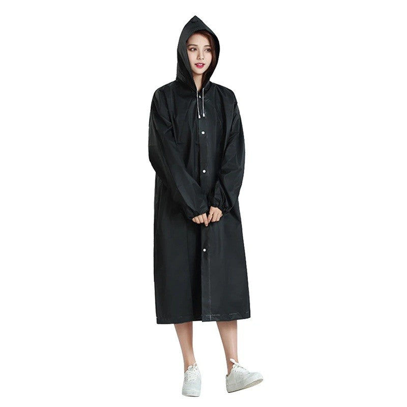 Pelerina de Ploaie, Klevo, pentru Adulti 150-180 cm, din EVA, Impermeabila, Rezistenta la Vant, Inchidere cu Capse, 140 g, Negru