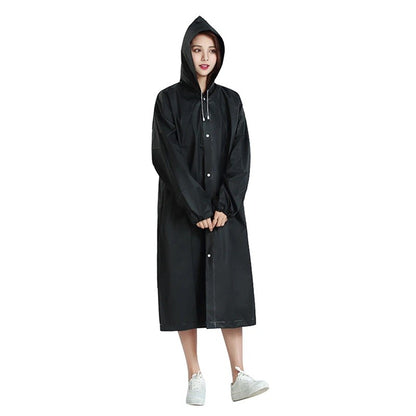 Pelerina de Ploaie, Klevo, pentru Adulti 150-180 cm, din EVA, Impermeabila, Rezistenta la Vant, Inchidere cu Capse, 140 g, Negru