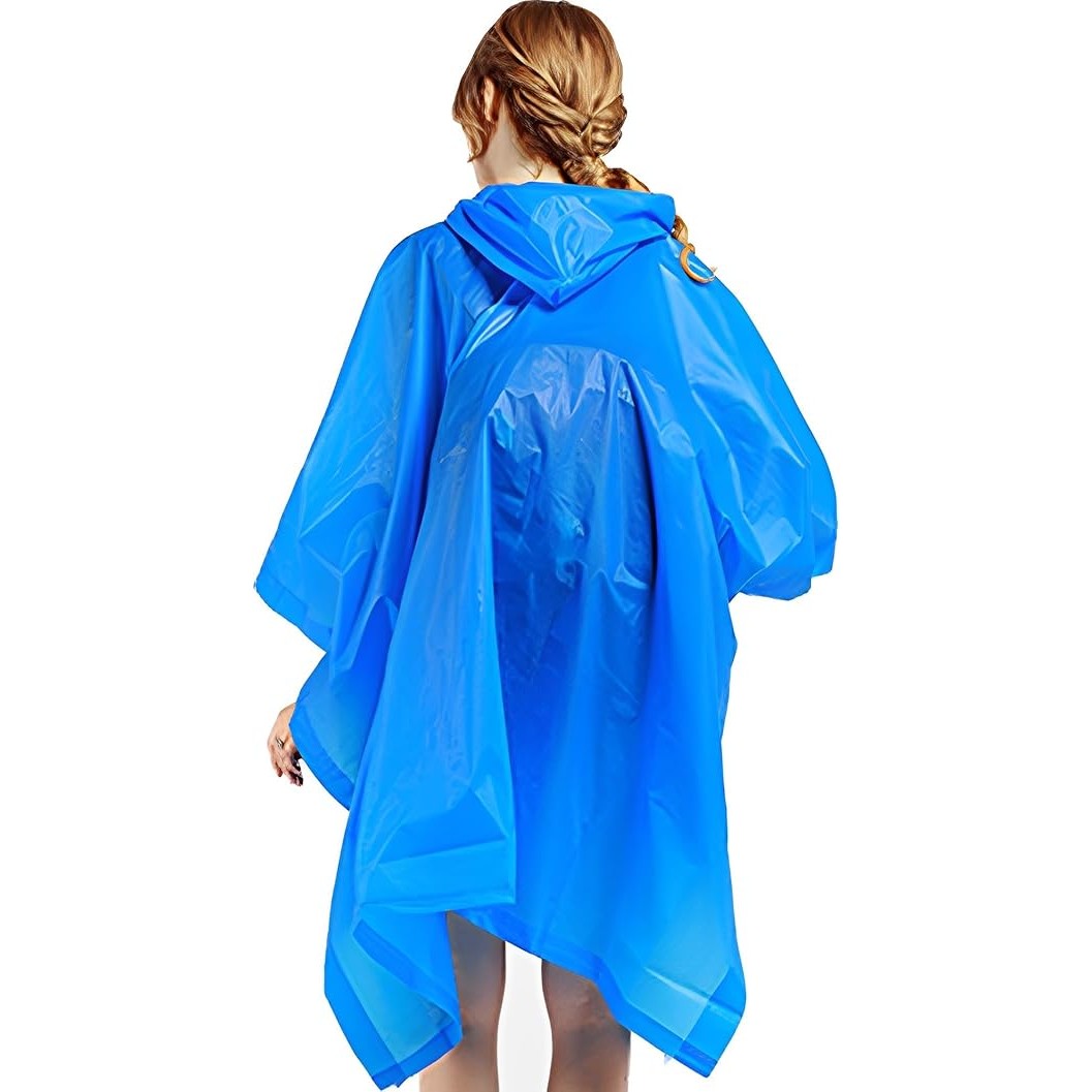 Pelerina de Ploaie, Klevo, pentru Adulti, EVA, Tip Poncho, Impermeabila, Rezistenta la Vant, Capse Laterale, 160 g, Albastru