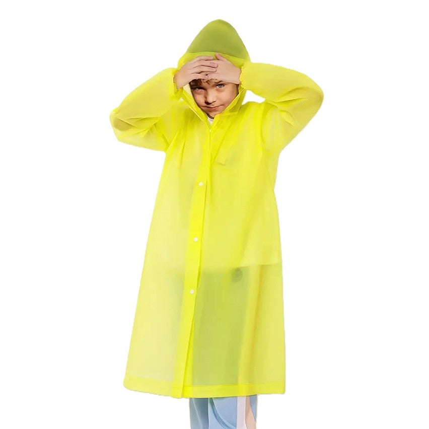 Pelerina de Ploaie, Klevo, pentru Copii 100-145 cm, din EVA, Impermeabila, Inchidere cu Capse, Galben