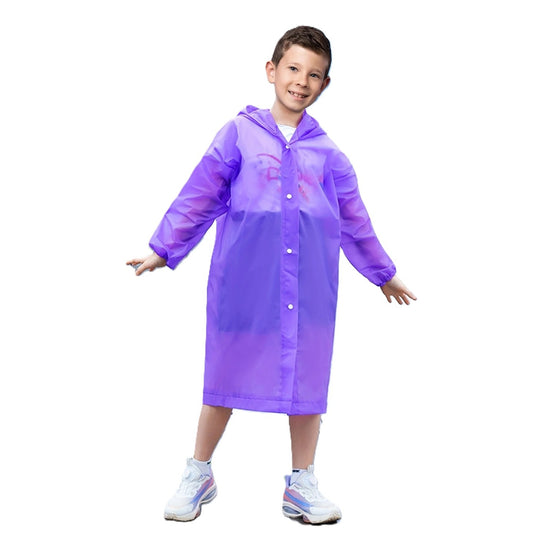 Pelerina de Ploaie, Klevo, pentru Copii 100-145 cm, din EVA, Impermeabila, Inchidere cu Capse, Mov