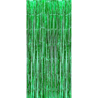 Perdea Franjurata, Klevo, Model Decor Petrecere, pentru Fundal de Poze, Amenajare Colorata a Petrecerii, Dimensiune 100x200 cm, Verde