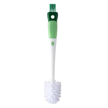 Perie 5 in 1 de Curatat Pahare, Cani, Sticle, Klevo, cu Maner Lung, Accesorii pentru Spalarea Paielor si Capacelor, Usor de Agatat, 36x7x7cm, Verde-Alb