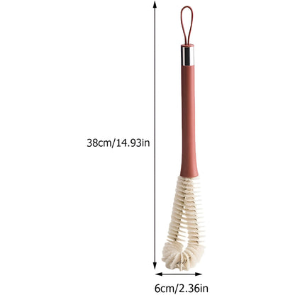 Perie de Curatat Pahare, Sticle, Biberoane, Klevo, cu Maner Lung, Uz Casnic, Silicon, Ergonomic, 3.9x5.4x38.5cm, Rosu