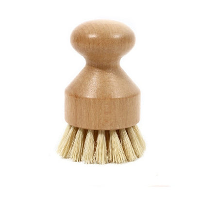 Perie de Curatat Vase si Alimente, Klevo, din Lemn de Bambus, 8 x 5 cm, Perie din Sisal, Maro