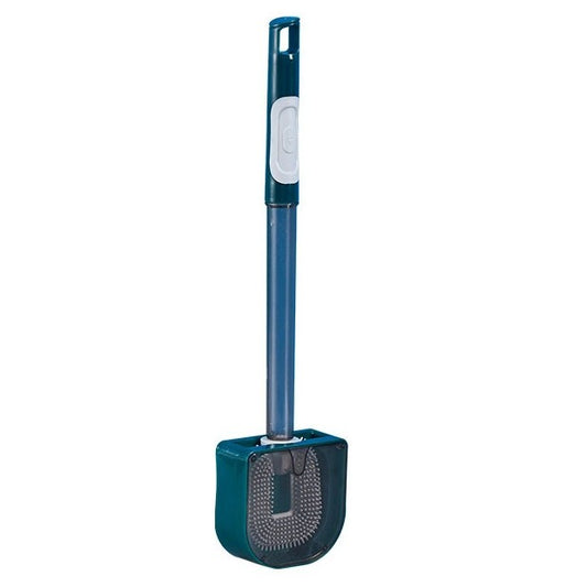 Perie de Toaleta, Klevo, cu Recipient pentru Detergent, din Plastic+TPR, Montare fara Perforare, 40 x 9 cm, Verde