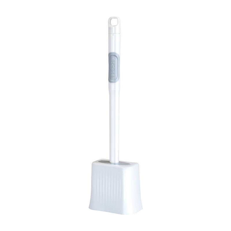 Perie de Toaleta, Klevo, cu Recipient pentru Lichid, perie din TPR, Montare fara Perfoare, 12 x 6.5 x 40 cm, Alb