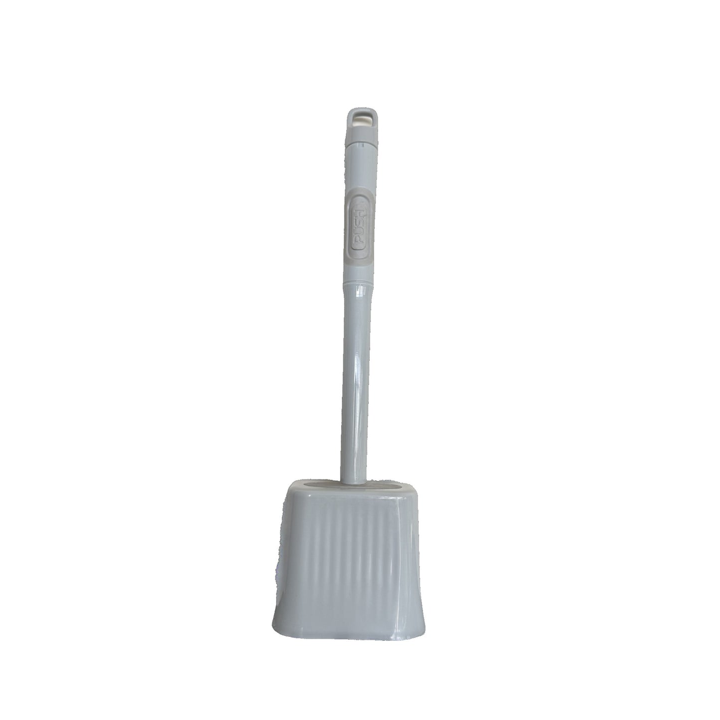 Perie de Toaleta, Klevo, cu Recipient pentru Lichid, perie din TPR, Montare fara Perfoare, 12 x 6.5 x 40 cm, Gri