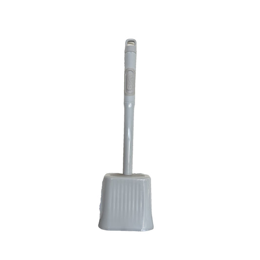 Perie de Toaleta, Klevo, cu Recipient pentru Lichid, perie din TPR, Montare fara Perfoare, 12 x 6.5 x 40 cm, Gri