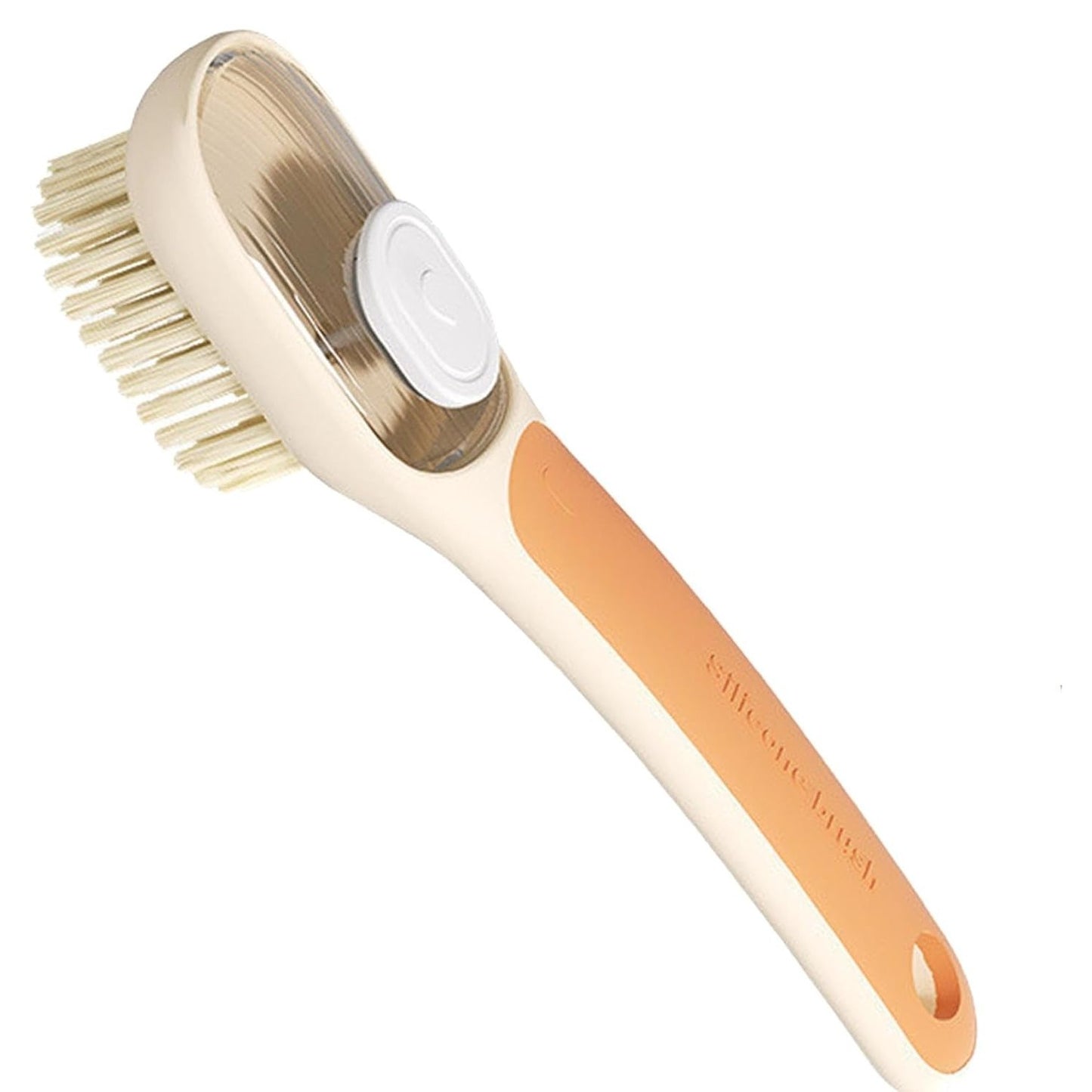 Perie Multifunctionala 2 in 1, Klevo, Perie Densa/Perie din Piele de Caprioara, cu Recipient Lichid, Maner Lung, 20.1x 4.3 x 5 cm, Portocaliu