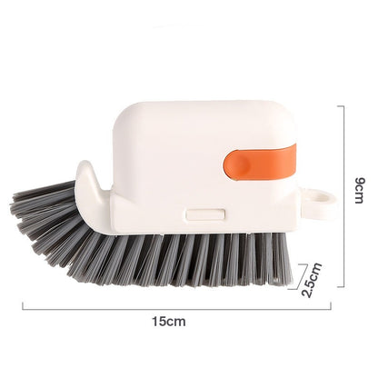 Perie Multifunctionala 3 in 1 de Curatare, Klevo, pentru Bucatarie, Vesela, Geamuri, Cap Detasabil, 9x15x2.5 cm, Portocaliu