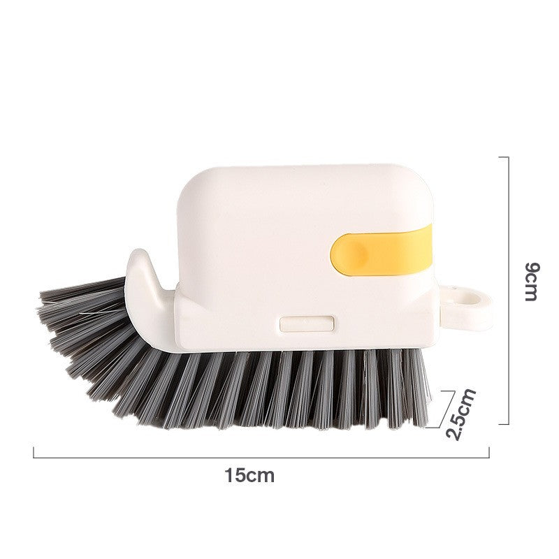 Perie Multifunctionala 3 in 1 de Curatare, Klevo, pentru Bucatarie, Vesela, Geamuri, Cap Detasabil, 9x15x2.5 cm, Galben