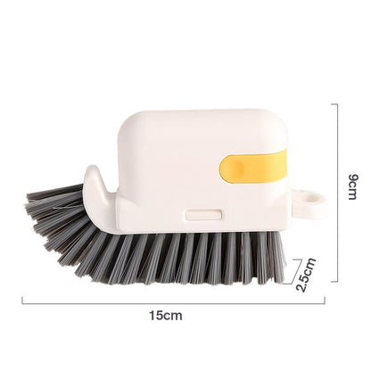 Perie Multifunctionala 3 in 1 de Curatare, Klevo, pentru Bucatarie, Vesela, Geamuri, Cap Detasabil, 9x15x2.5 cm, Galben