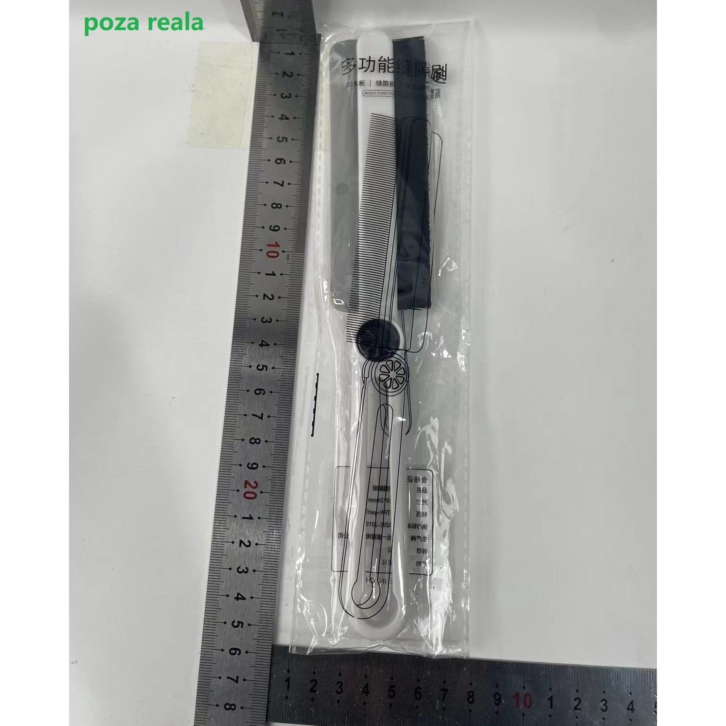 Perie Multifunctionala si Stergator, Klevo, Pentru Spatii Greu Accesibile, 24.7 x 4.5 cm, Alb
