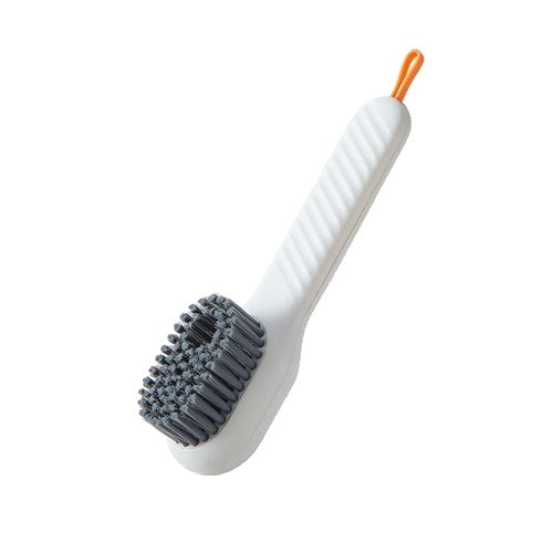 Perie pentru Curatare Incaltaminte cu Recipient pentru Detergent, Klevo, Perie Multifunctionala pentru Incaltaminte si Lenjerie, cu Peri Moi, Fara Deteriorare, 17.3 x 4.5 x 6 cm, Culoare Alb