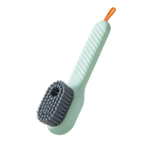 Perie pentru Curatare Incaltaminte cu Recipient pentru Detergent, Klevo, Perie Multifunctionala pentru Incaltaminte si Lenjerie, cu Peri Moi, Fara Deteriorare, 17.3 x 4.5 x 6 cm, Culoare Verde