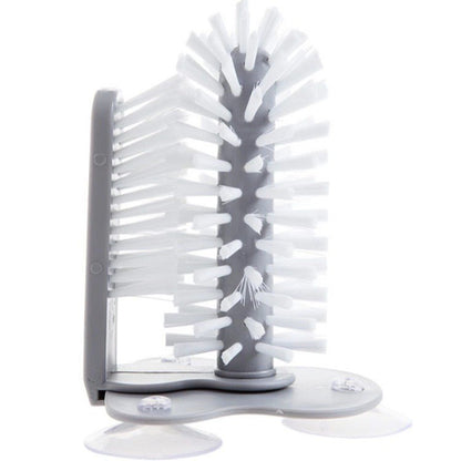 Perie de Curatat Pahare, Klevo, din Plastic, cu Ventuza, 17.5 x 14 cm, Gri