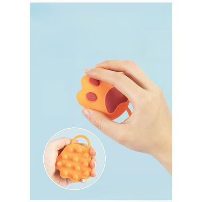 Perie pentru Masajul Scalpului, Perie pentru Sampon, Labuță de Pisică, Dimensiune 7x8 cm, Curatarea si Mentinerea Curata a Parului, Portocaliu