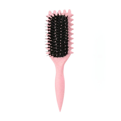 Perie Profesionala pentru Par, Klevo, Perie pentru Definirea Buclelor pentru Par Cret, Multifunctionala, 24.5 x 7 x 4.3 cm, Roz
