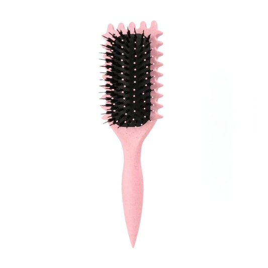 Perie Profesionala pentru Par, Klevo, Perie pentru Definirea Buclelor pentru Par Cret, Multifunctionala, 24.5 x 7 x 4.3 cm, Roz