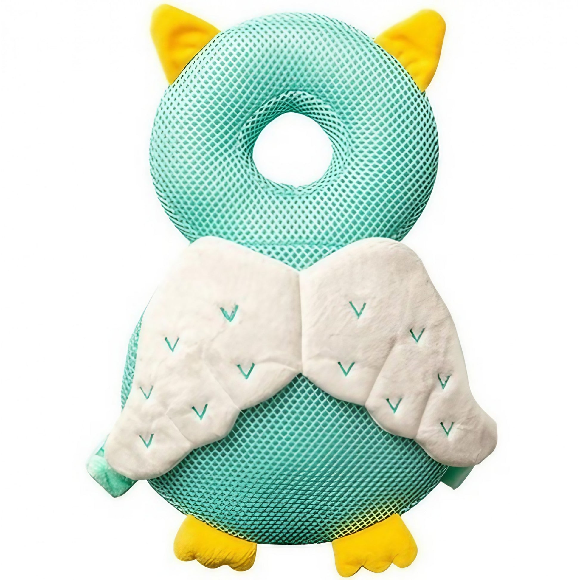 Perna tip Rucsac pentru Protectia Capului, Klevo, Tetiera tip Bufnita, Design tip Plasa, pentru Bebelusi, 33x6x19 cm, 180 g, Albastru