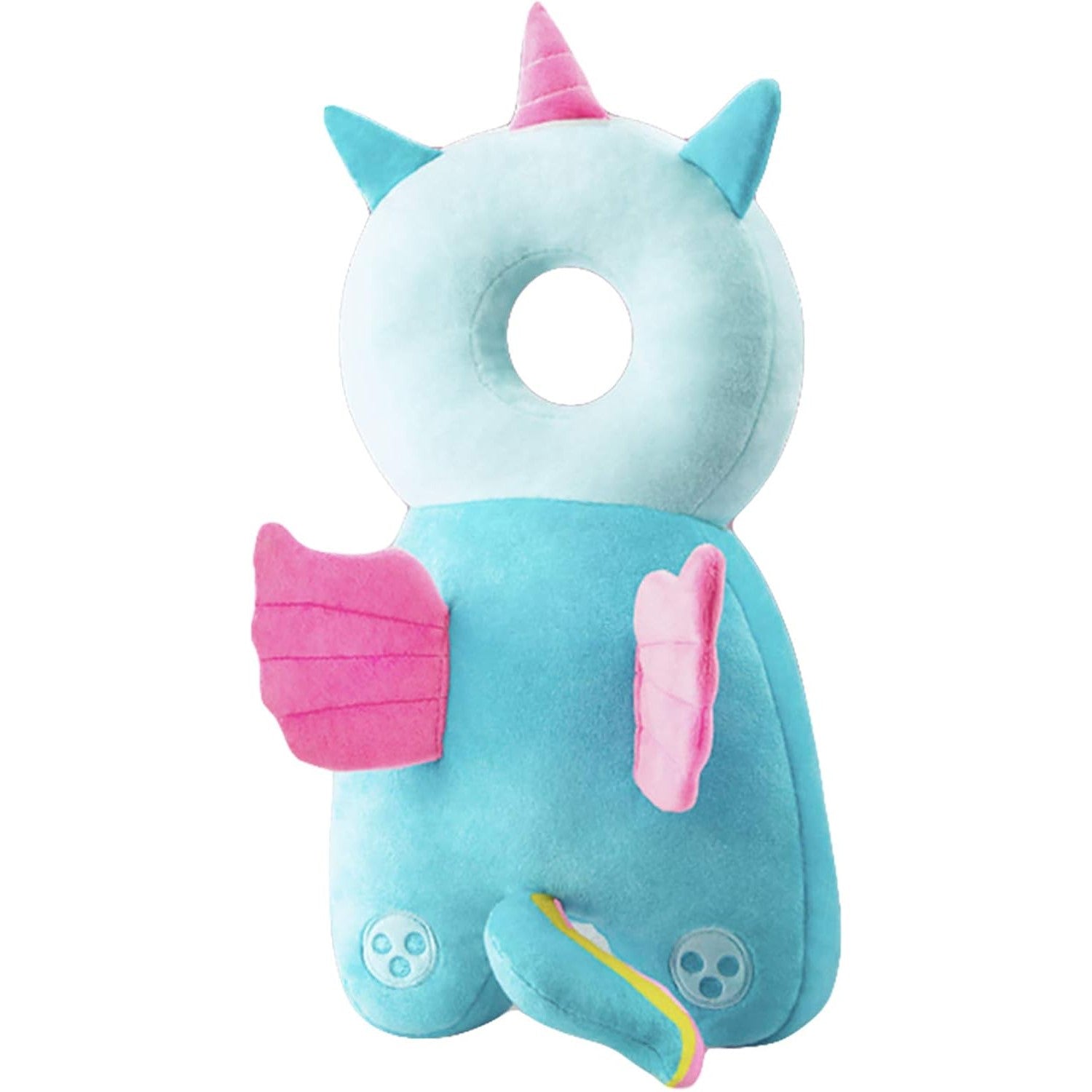 Perna tip Rucsac pentru Protectia Capului, Klevo, Tetiera tip Unicorn, pentru Bebelusi, 33x6x19 cm, 180 g, Albastru