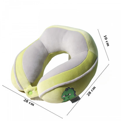 Perna de Calatorie, Klevo, Pentru Gat si Cap, Umplutura din Bumbac, 28x28x10 cm, cu Model Brodat Crocodil Verde