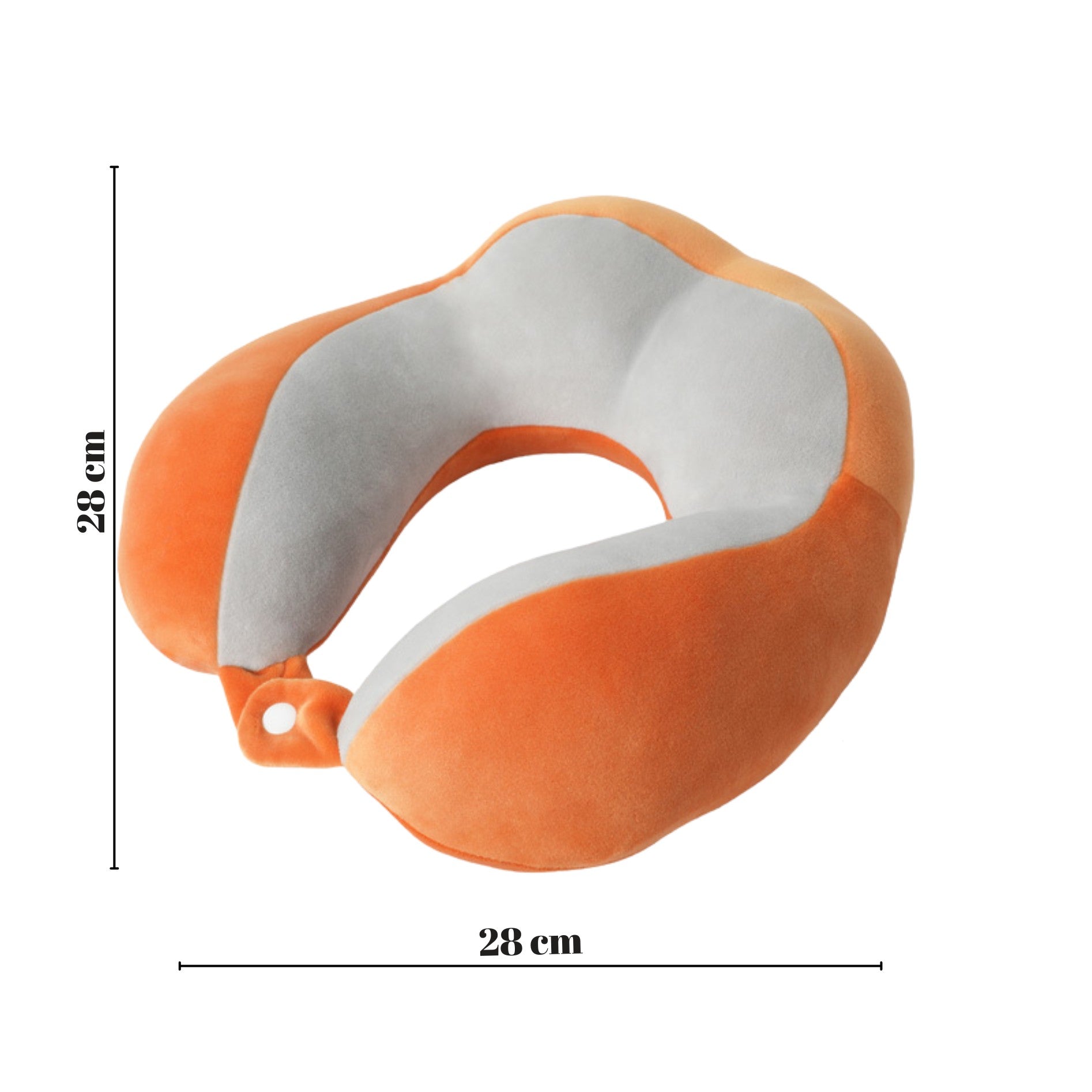 Perna de Voiaj Klevo, Pentru Gat, din Bumbac, 4 Cocoase Pentru Confort, Accesoriu de Voiaj, Birou, Masina, Sistem Prindere Capse, Portocaliu