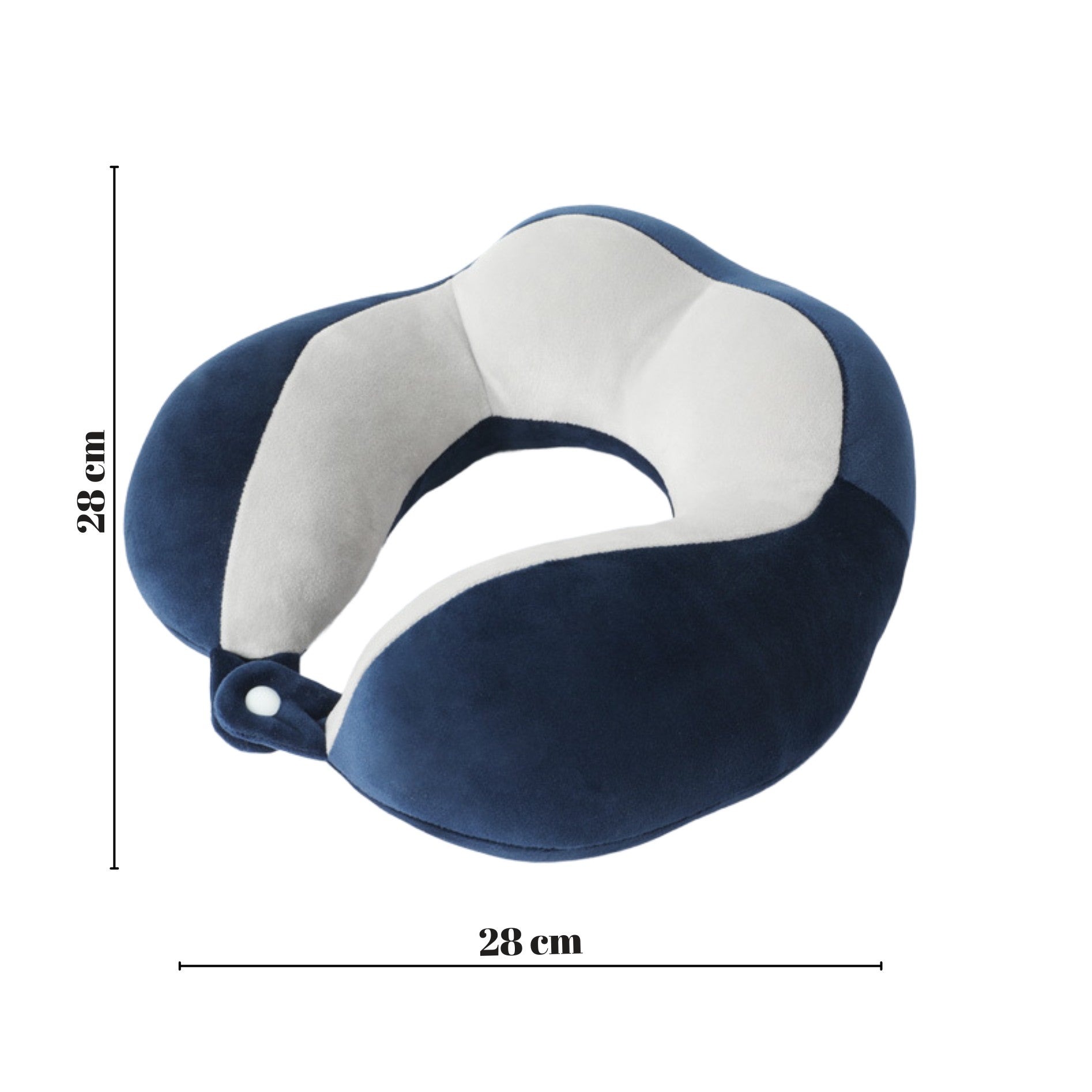 Perna de Voiaj Klevo, Pentru Gat, din Bumbac, 4 Cocoase Pentru Confort, Accesoriu de Voiaj, Birou, Masina, Sistem Prindere Capse, Albastru