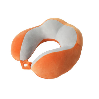 Perna de Voiaj Klevo, Pentru Gat, din Bumbac, 4 Cocoase Pentru Confort, Accesoriu de Voiaj, Birou, Masina, Sistem Prindere Capse, Portocaliu