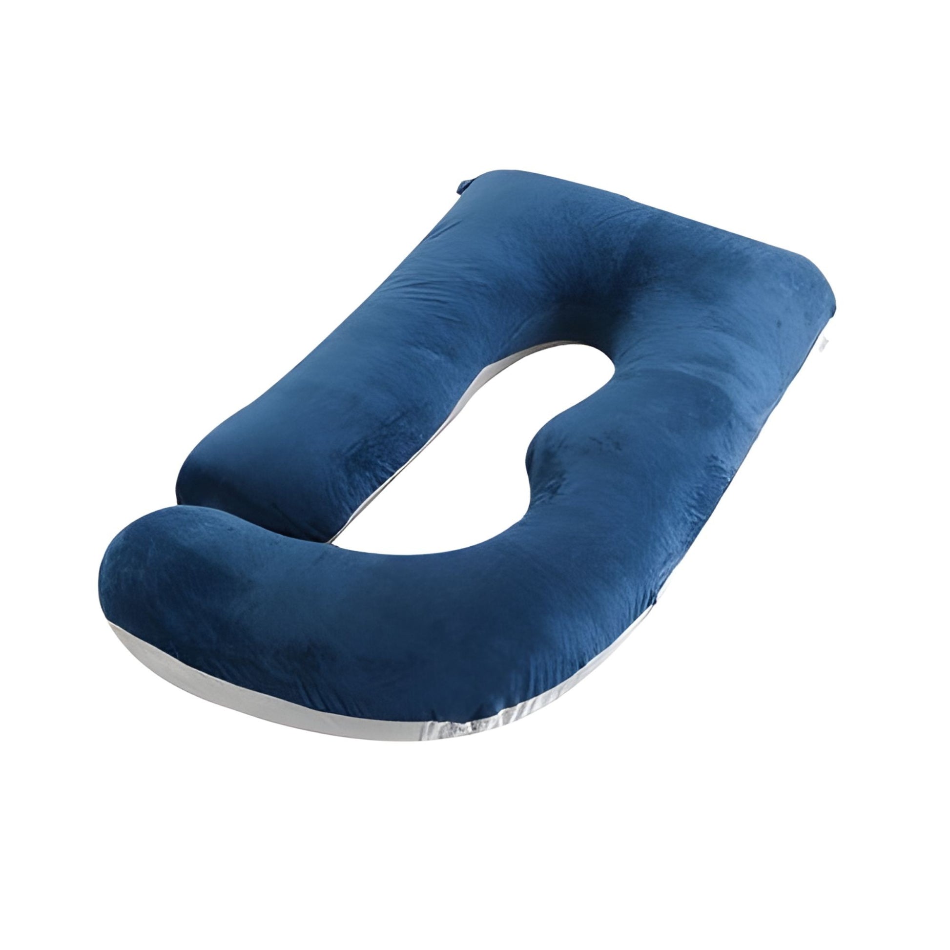 Perna pentru Gravide, Klevo, Perna de Sarcina, Detasabila si Lavabila, Ergonomica Tip J, Captuseala din Poliester, 155 x 75 x 60 cm, Bleumarin/Gri deschis