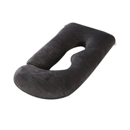 Perna pentru Gravide, Klevo, Perna de Sarcina, Detasabila si Lavabila, Ergonomica Tip J, Captuseala din Poliester, 155 x 75 x 60 cm, Negru