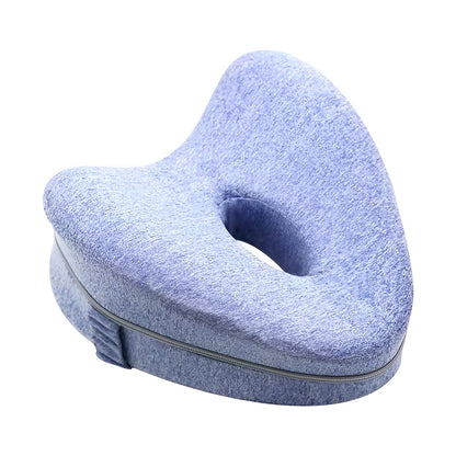 Perna Ortopedica pentru Picioare, Klevo, Multifunctionala, Confortabilă, in Forma de Inima, Spuma cu Memorie, Curea Anti-cadere, 25x23x13 cm, Albastru