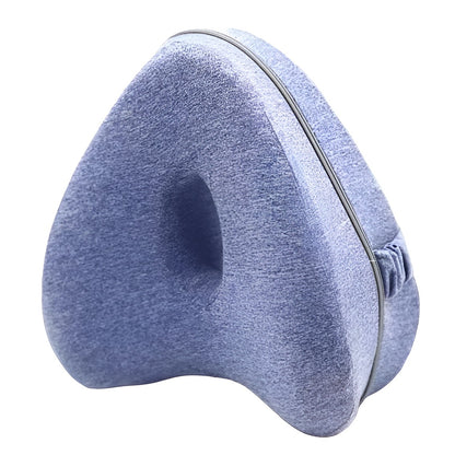Perna Ortopedica pentru Picioare, Klevo, Multifunctionala, Confortabilă, in Forma de Inima, Spuma cu Memorie, Curea Anti-cadere, 25x23x13 cm, Albastru